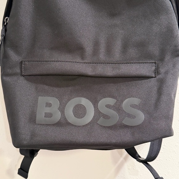 BOSS NWT Unisex Black Pixel Logo Backpack Commuter Travel Laptop Work Bag Office - Picture 5 of 6